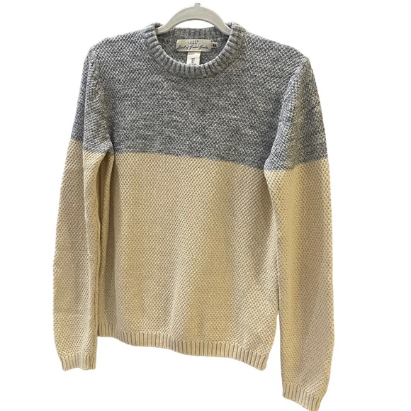 H&M Sweaters Hm Logg Mens Chunky Knitted Crew Neck Gray And Beige